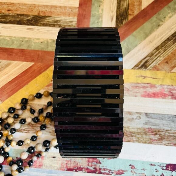 Cult Gaia Acrylic Beaded Luna Circular Crossbody Shoulder Bag Black EUC - Picture 7 of 9